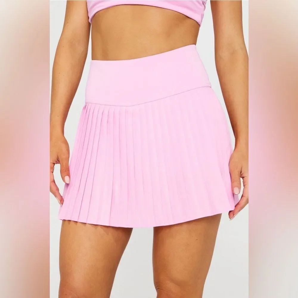 NWT SZ M Hot Shot Pleated Skirt Classic Mini in Soft Baby *Pink Marshmallow*